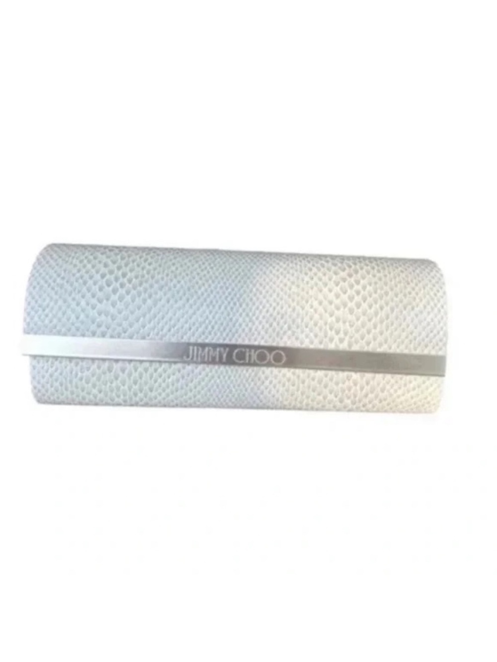 Jimmy Choo White Textured Glasses Case